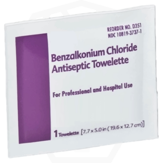 Antiseptic wound cleansing towelettes, individually wrapped