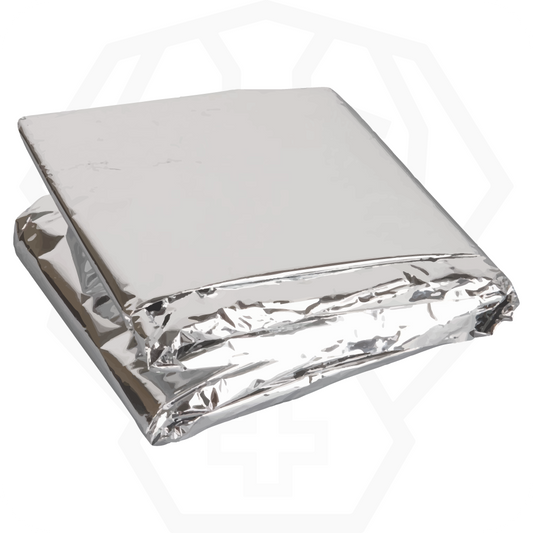 Emergency Mylar rescue blanket, non-stretch polyester, min. 132 cm x 213 cm (52 in. x 84 in.)