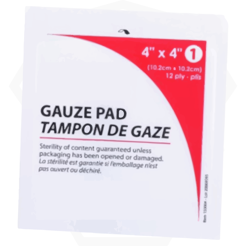 Sterile gauze compresses (102 mm × 102 mm)