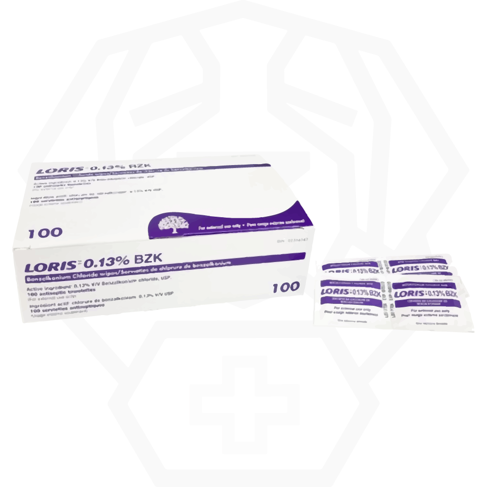 Benzalkonium chloride antiseptic wipes