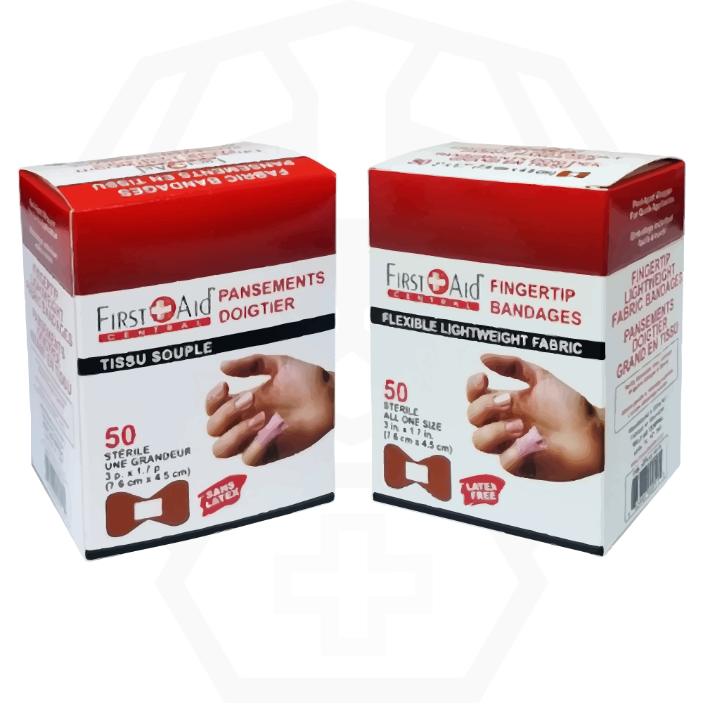 Pansements adhesifs steriles - pour doigts - enveloppes separement