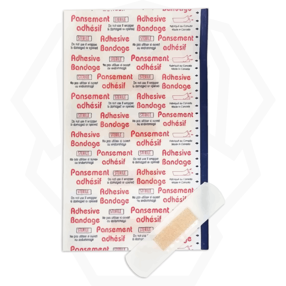 Pansements adhesifs steriles - en plastique junior - enveloppes separement