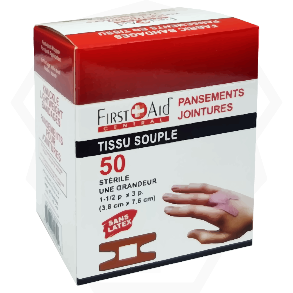 Pansements adhesifs steriles - pour jointures - enveloppes separement