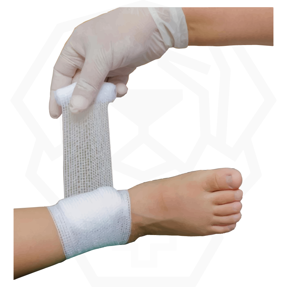 Rolls of sterile gauze bandage (50 mm x 9 m)