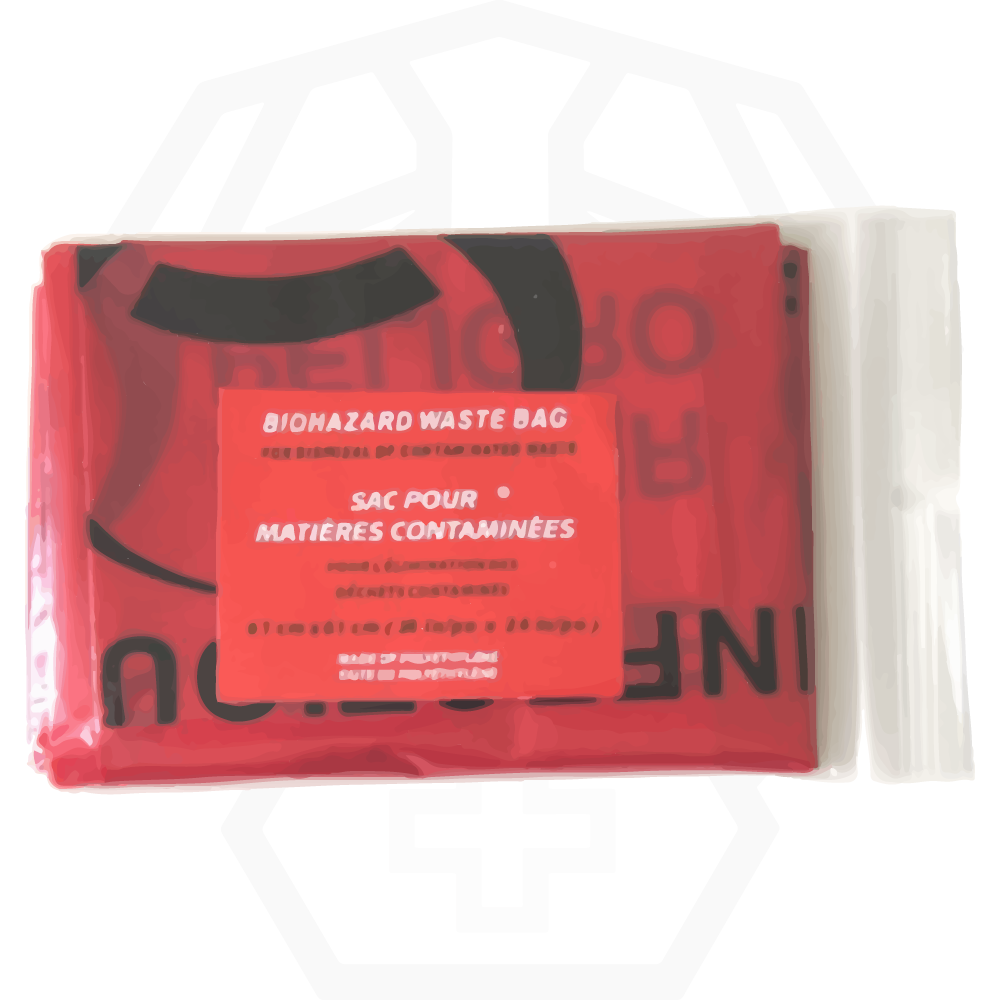 Sealable plastic bags to hold contaminated objects