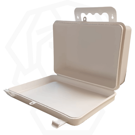 Plastic case that can be fixed to the wall
