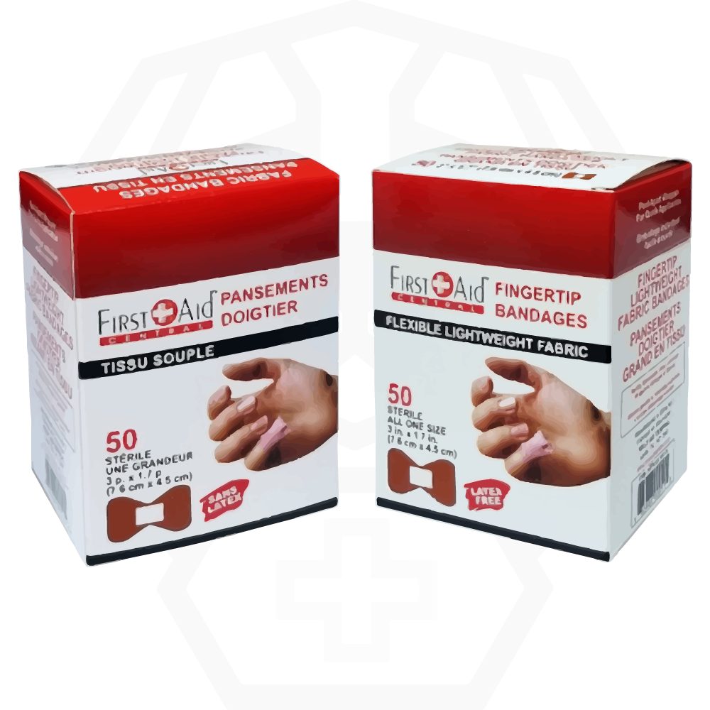 Adhesive bandages, sterile, fingertip