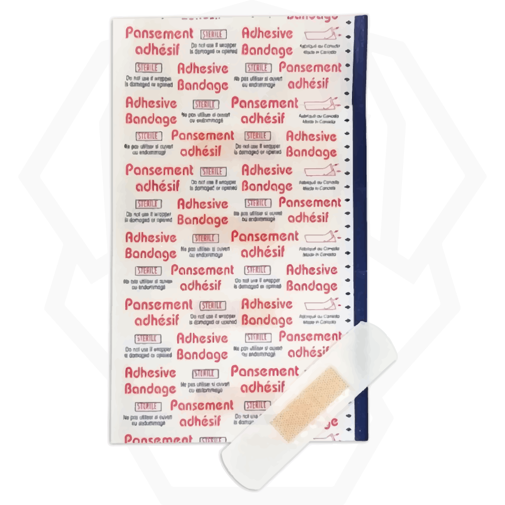 Adhesive bandages, sterile, junior, individually wrapped